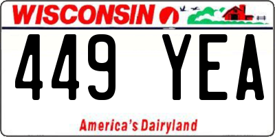 WI license plate 449YEA
