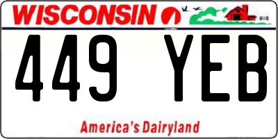 WI license plate 449YEB