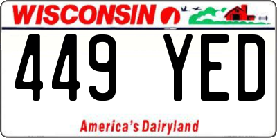 WI license plate 449YED