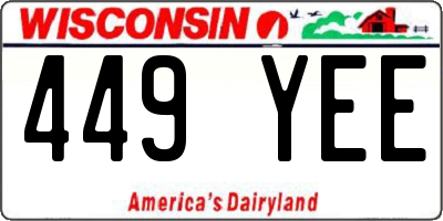 WI license plate 449YEE