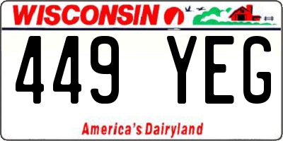 WI license plate 449YEG