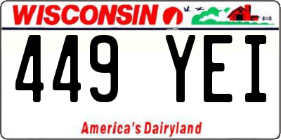 WI license plate 449YEI