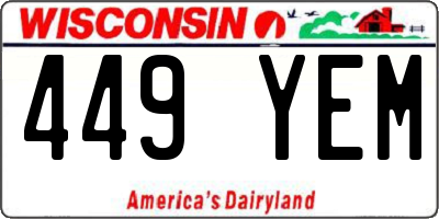 WI license plate 449YEM
