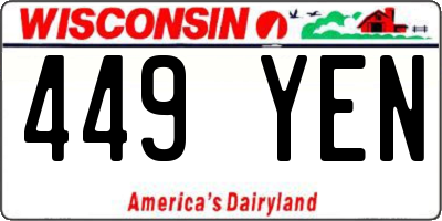 WI license plate 449YEN