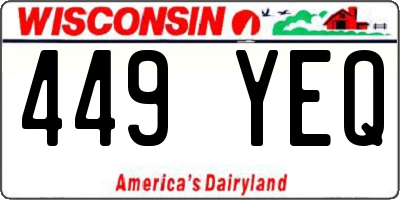 WI license plate 449YEQ