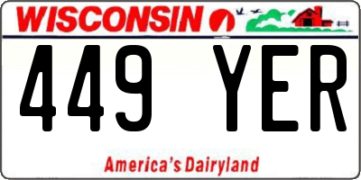 WI license plate 449YER
