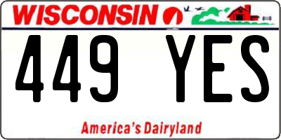 WI license plate 449YES
