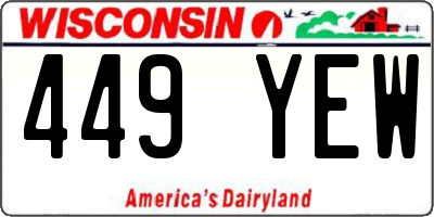 WI license plate 449YEW