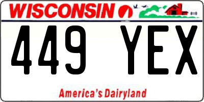 WI license plate 449YEX