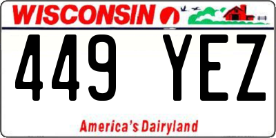 WI license plate 449YEZ