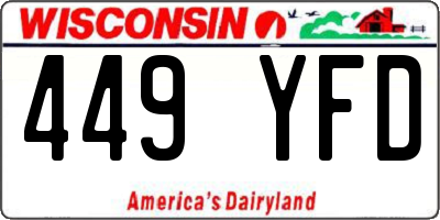 WI license plate 449YFD