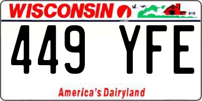 WI license plate 449YFE