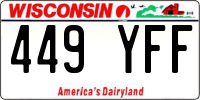 WI license plate 449YFF