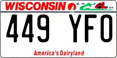 WI license plate 449YFO