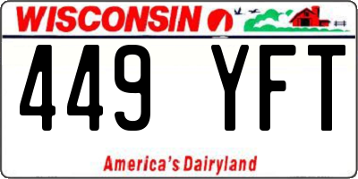 WI license plate 449YFT