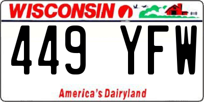 WI license plate 449YFW