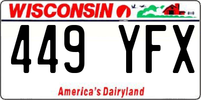 WI license plate 449YFX