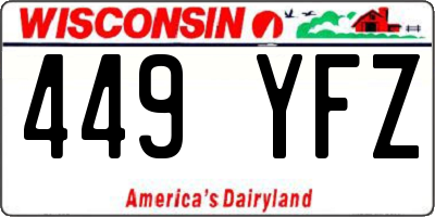 WI license plate 449YFZ