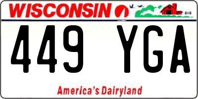 WI license plate 449YGA