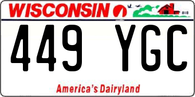 WI license plate 449YGC