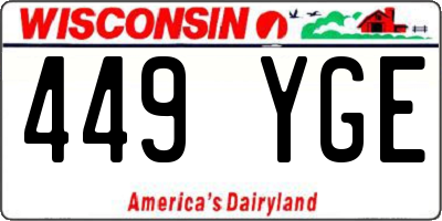 WI license plate 449YGE