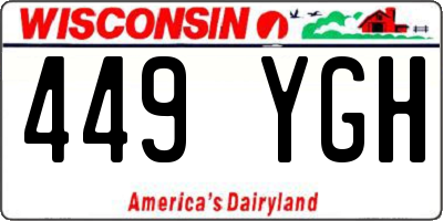 WI license plate 449YGH
