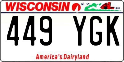 WI license plate 449YGK