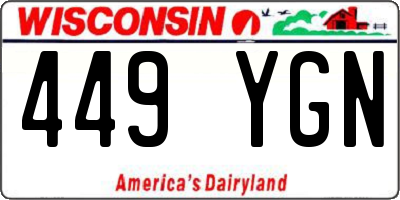 WI license plate 449YGN