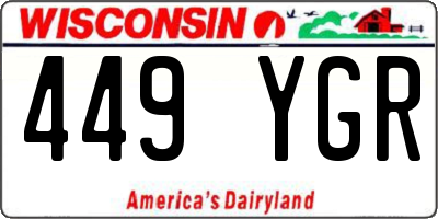 WI license plate 449YGR