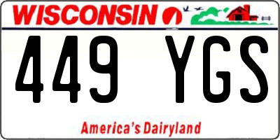 WI license plate 449YGS