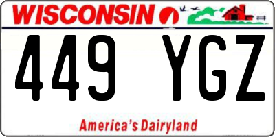 WI license plate 449YGZ