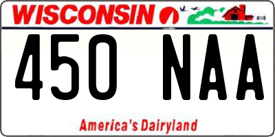 WI license plate 450NAA