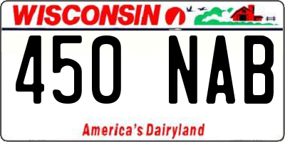 WI license plate 450NAB