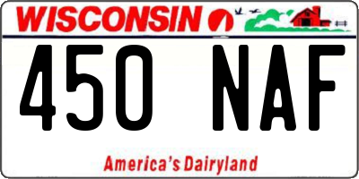 WI license plate 450NAF