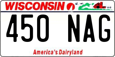 WI license plate 450NAG