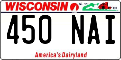 WI license plate 450NAI