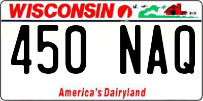 WI license plate 450NAQ