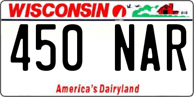 WI license plate 450NAR