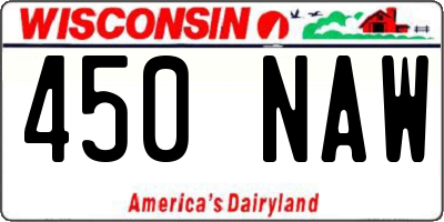 WI license plate 450NAW