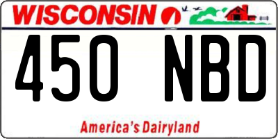WI license plate 450NBD