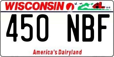WI license plate 450NBF