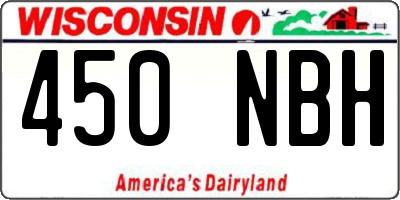 WI license plate 450NBH