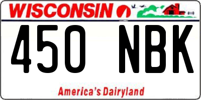 WI license plate 450NBK