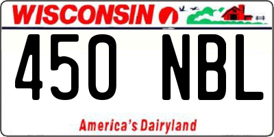 WI license plate 450NBL