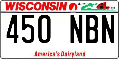 WI license plate 450NBN