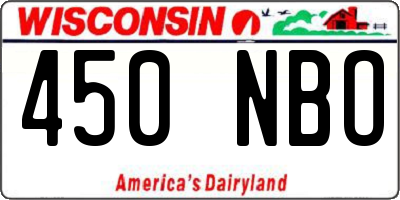 WI license plate 450NBO