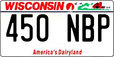 WI license plate 450NBP