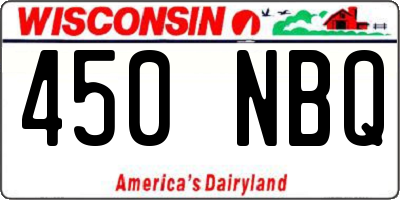 WI license plate 450NBQ
