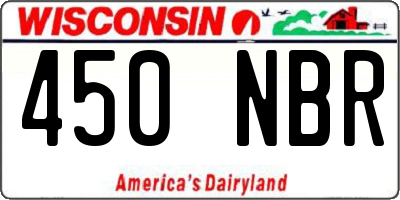 WI license plate 450NBR