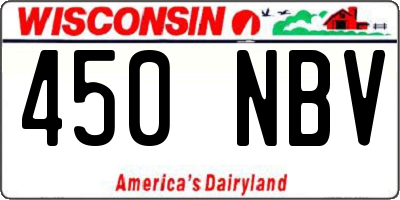 WI license plate 450NBV